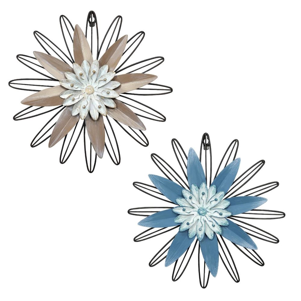 Metal Flowers Wall Art Decor Set - 3d Multi-layer Design Accent Wall Decor, 11😝